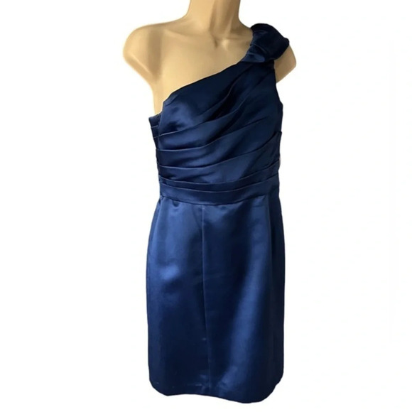 Alfred Angelo Size 8 royal blue one shoulder dress in excellent condition - Picture 1 of 2